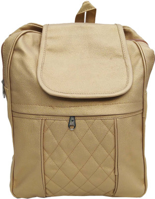 

SK Leather Backpack School Bag Student Backpack Women Travel bag 6 L Backpack (golden colour) 8 Backpack(Gold)