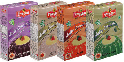 

5 Star Blackcurrant, Litchi, Mango and Orange -90g (Pack of 4) Jelly Powder(360 g)