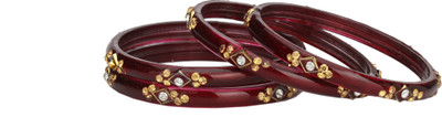 AFAST Glass Enamel Bangle Set(Pack of 4)