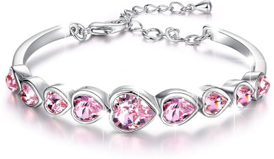 Divastri Metal Crystal Rhodium Bracelet