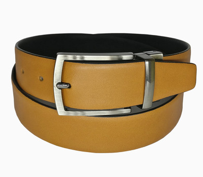 

Torque Dzinte Men Formal Brown Genuine Leather Reversible Belt