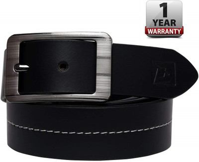

DMX Men Formal, Casual Black Genuine Leather Belt, Matte black