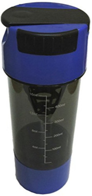 

jmdaddictiongallery Utility Shaker & Sipper 500 ml Shaker(Pack of 1, Blue), Blue & black