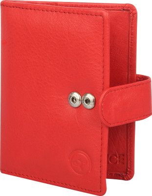 

LIMERENCE Unisex Genuine Leather Top Grain Card Holder 24 Card Holder(Set of 1, Red)