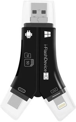 

Mobizmo 4 in 1 OTG Four ports : lightning + Type C + Micro USB + USB Card Reader(Black)