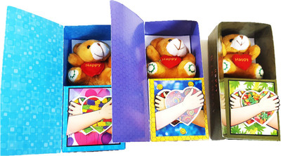 

FORE TREND Birthday Card Teddy Inside of Birthday wishes for your dear one (3pcs) Greeting Card(Multicolor, Pack of 3)