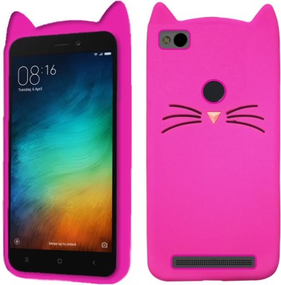 CASE CREATION Back Cover for Mi Redmi 3S Prime(Pink, 3D Case, Silicon, Pack of: 1)