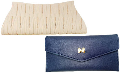 

landloper Casual, Party Blue, Beige Clutch, Beige;blue