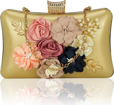 

Kleio Wedding, Party, Festive Gold Clutch