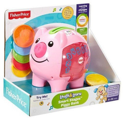 

Fisher-Price Laugh & Learn Smart Stages Piggy Bank Coin Bank(Pink)