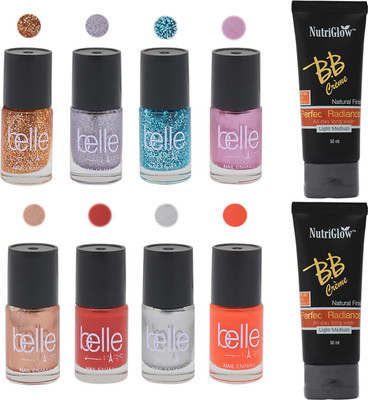 

Belle Set of 8 Nail paints + 2 BB cream NutriGlow(Set of 1)