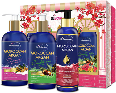 

StBotanica Moroccan Argan Shampoo + Argan Conditioner + Argan Hair Growth Oil(Set of 1)