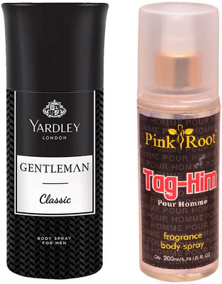 

Pink Root TAG-HIM MIST 200ML WITH YARDLEY LONDON GENTLEMAN DEO 150ML(Set of 2)