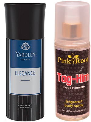 

Pink Root TAG-HIM MIST 200ML WITH YARDLEY LONDON ELEGANCE DEO 150ML(Set of 2)