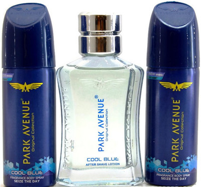 

Park Avenue Cool Blue Deodorant Shots & After Shave Lotion(Set of 3)
