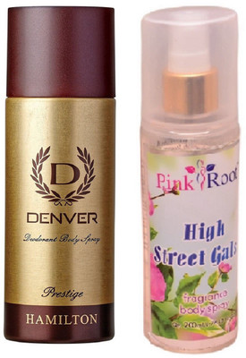 

Pink Root HIGH STREET GALS MIST 200ML WITH DENVER PRESTIGE DEO(Set of 2)