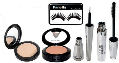 

fancify Eyelashes ,Studio Fix Compact, Brooke Candy Eyeliner , Mascara & Starter Blusher(Set of 5)