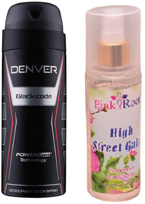 

Pink Root HIGH STREET GALS MIST 200ML WITH DENVER BLACK CODE DEO(Set of 2)