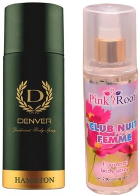 

Pink Root CLUB NUIT FEMME MIST 200ML WITH DENVER HAMILTON DEO(Set of 2)