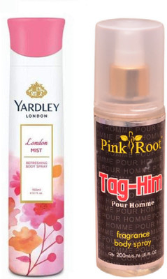 

Pink Root TAG-HIM MIST 200ML WITH YARDLEY LONDON MIST DEO 150ML(Set of 2)