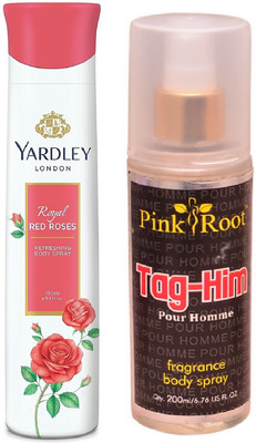 

Pink Root TAG-HIM MIST 200ML WITH YARDLEY LONDON RED ROSES DEO 150ML(Set of 2)