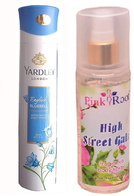 

Pink Root HIGH STREET GALS MIST 200ML WITH YARDLEY LONDON ENGLISH BLUEBELL DEO 150ML(Set of 2)