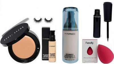 

Fancify Sponge Puff, MAC Matchmaster SPF 15 Make-Up Foundation, Waterproof Eyeliner, Pro long wear with Bobbi Brown Corrector Concealer(Set of 6)