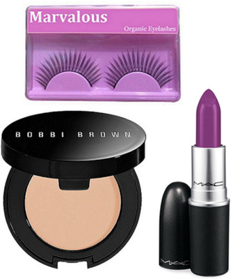 

Marvalous Eyelashes & Corrector Correcteur Concealer, Matte Finish Herion Lipstick(Set of 3)