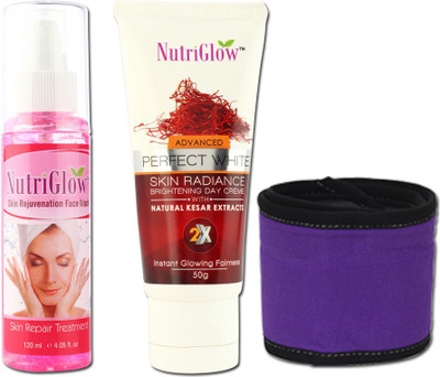 

NutriGlow Set of 1 Skin Rejuvenation face toner + 1 Advance Perfect kesar fairness cream + 1 Head band(Set of 1)