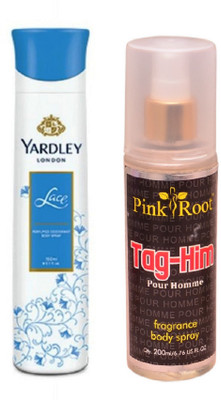 

Pink Root TAG-HIM MIST 200ML WITH YARDLEY LONDON LACE DEO 150ML(Set of 2)