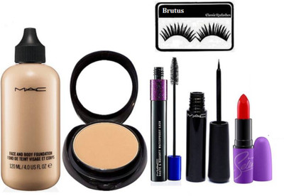 

BRUTUS Eyelashes, 2 way Compact,Face & Body Foundation,Liquid Eyeliner,Haute & Naughty Mascara And Selena Lipstick(Set of 6)