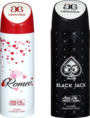 

AROCHEM ROMEO AND BLACK JACK DYNAMIC PURE DEODORANT Deodorant Spray - For Men & Women(200 ml, Pack of 2)