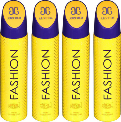 

AROCHEM FASHION , FASHION , FASHION AND FASHION DYNAMIC PURE Deodorant Spray - For Men & Women(200 ml, Pack of 4)