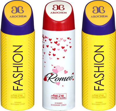 

AROCHEM FASHION , ROMEO AND FASHION DYNAMIC PURE DEODORANT Deodorant Spray - For Men & Women(200 ml)