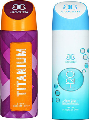 

AROCHEM TITANIUM AND H2O DYNAMIC PURE DEODORANT Deodorant Spray - For Men & Women(200 ml, Pack of 2)