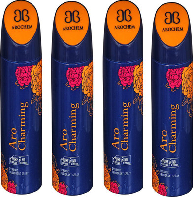 

AROCHEM ARO CHARMING , ARO CHARMING , ARO CHARMING AND ARO CHARMING DYNAMIC PURE Deodorant Spray - For Men & Women(200 ml, Pack of 4)