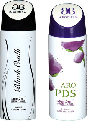 

AROCHEM BLACK OUDH AND ARO PDS DYNAMIC PURE DEODORANT Deodorant Spray - For Men & Women(200 ml, Pack of 2)