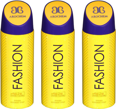 

AROCHEM FASHION , FASHION AND FASHION DYNAMIC PURE DEODORANT Deodorant Spray - For Men & Women(200 ml, Pack of 3)