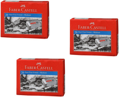 

Faber-Castell 3- pcs - dust - free- eraser - medium Non-Toxic Eraser(White)