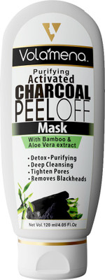 

Volamena 100% Natural Purifying Activated Charcoal Peel Off Mask for Men/Women with Bamboo & Aloe Vera Extract(120 ml)