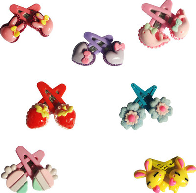 

Fllik Multi Designs Baby Girls 7 Pairs (14 Hair Clips) Tic Tac Clip(Multicolor)