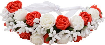 

Sanjog Women Red&White Hair Accessory - Juda Maker Flower Gajra Hair Pin(White, Red)