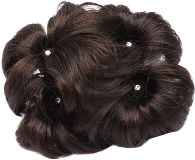 

New Arihant Traders Clutcher based Juda Extension with pearl (4 Flower, Brown) Hair Extension
