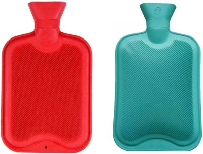 MedFest Pain Reliever Rubber Hot water Bottle(Pack of 2) Non-Electrical 2 L Hot Water Bag(Red, Green)