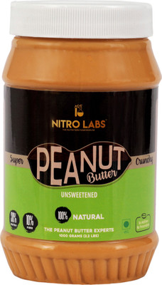 

Nitro Labs Peanut Butter - Super Crunchy -Unsweetened- 100% Natural - 30% Protein - 10% Fibre - KETO Diet Friendly -VEGAN- American Style Peanut Butter - The Peanut Butter Experts 1000 g