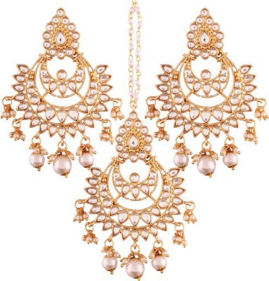 I Jewels Alloy Gold-plated White, Gold Jewellery Set(Pack of 1)