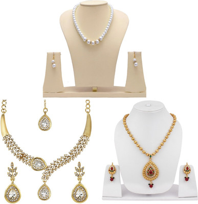 Jewels Capital Alloy Gold-plated Multicolor Jewellery Set(Pack of 1)