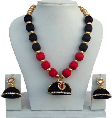 Manav Company Dori Maroon, Black Jewellery Set(Pack of 1)