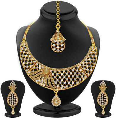Sukkhi Alloy Gold-plated Gold, White Jewellery Set(Pack of 1)