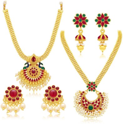 Sukkhi Alloy Gold-plated Gold Jewellery Set(Pack of 1)